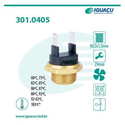 TERMO INTERRUPTOR DO RADIADOR IGUAÇU - 301.0405-75