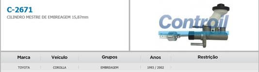 CILINDRO MESTRE DE EMBREAGEM CONTROIL - C-2671
