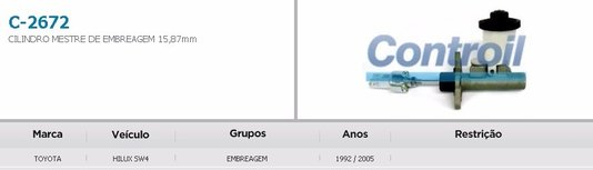 CILINDRO MESTRE DE EMBREAGEM CONTROIL - C-2672