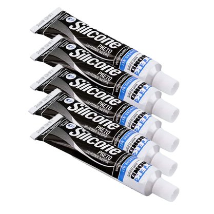 COLA SILICONE PRETO ALTA TEMPERATURA AUTOMOTIVA TEKBOND 50g - 5 UNIDADES