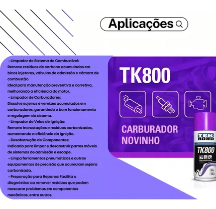 Descarbonizante Spray Aerossol  TK800 300mL/200G