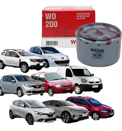 Filtro de Óleo Wega WO200 Peugeot Nissan Renault