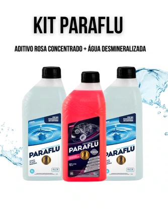 Kit Paraflu rosa concentrado e duas águas desmineralizada