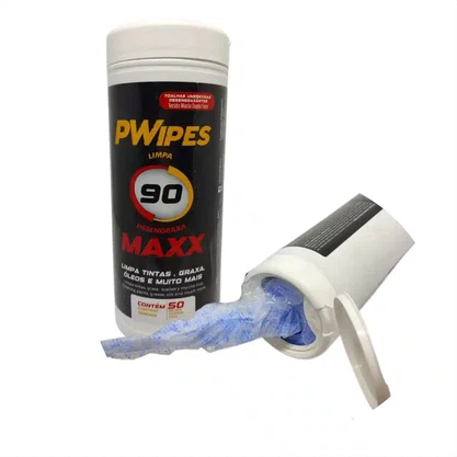 Lenço Umedecido Desengraxante PWipes 90 Maxx