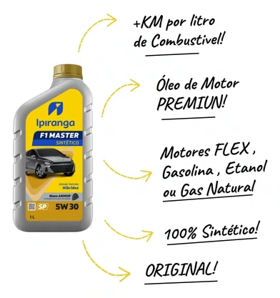 Óleo motor Ipiranga F1 Master Sintético SP SAE 5W30 1 litro