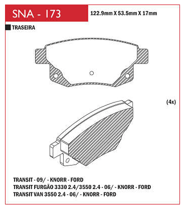 PASTILHA DE FREIO TRASEIRO SPEED BRAKE - SNA-168 - 0  V40 V50