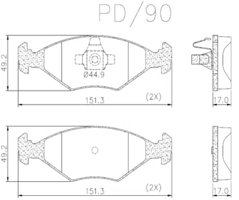 PASTILHA FREIO FIAT  F6L