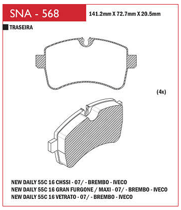PASTILHA DE FREIO IVECO - Speed