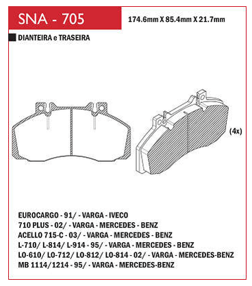 PASTILHA DE FREIO MB - Speed