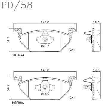 PASTILHA FREIO VW V17F