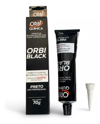 Silicone De Alta Temperatura De Junta Preto Orbi 70g