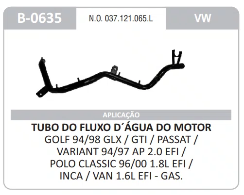 Tubo/Mangueira do Radiador da Volkswagen
