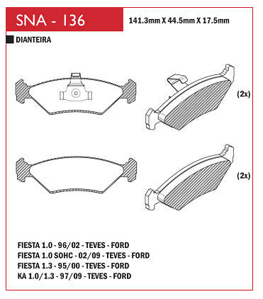 Jogo De Pastilhas De Freio Speed Brake Sna-360 - Dianteira - Disk