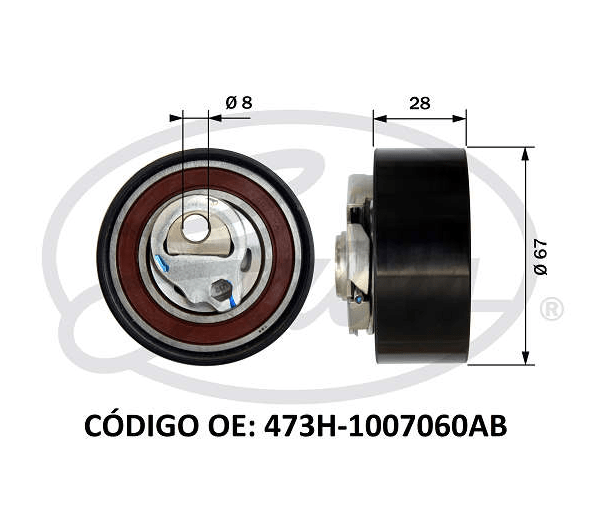 TENSIONADOR DA CORREIA SINCRONIZADORA GATES - T43136 - Motor