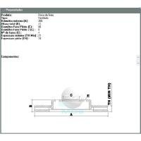 DISCO DE FREIO DIANTEIRO MDS - D28B