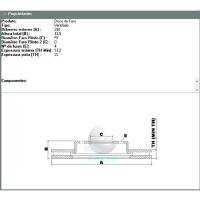 DISCO DE FREIO DIANTEIRO MDS - D43B