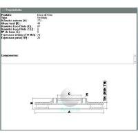 DISCO DE FREIO VENTILADO DIANTEIRO MDS - D099C