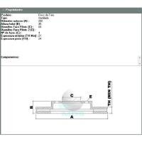 DISCO DE FREIO VENTILADO DIANTEIRO MDS - D28D