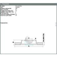 DISCO DE FREIO DIANTEIRO MDS - D303