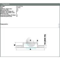DISCO DE FREIO VENTILADO DIANTEIRO MDS - D695C