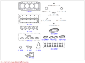 JOGO DE JUNTA DO MOTOR TARANTO - 471200-R MLS