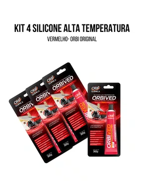 kit 4 silicone alta temperatura orbi vermelho