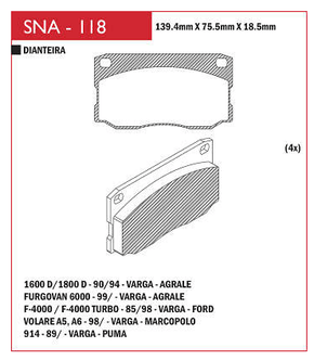 PASTILHA DE FREIO DIANTEIRO SPEED BRAKE - SNA-1161 - 2008
