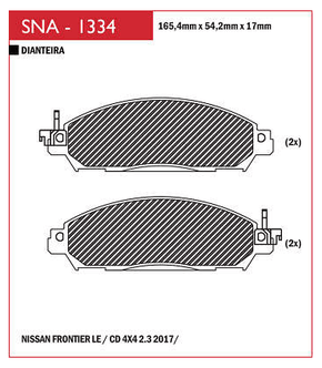 PASTILHA DE FREIO DIANTEIRO SPEED BRAKE - SNA-1333 SISTEMA BOSCH
