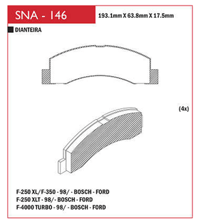 PASTILHA DE FREIO DIANTEIRO SPEED BRAKE - SNA-144 -