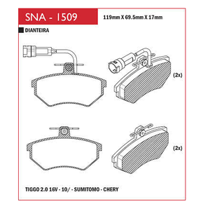 PASTILHA DE FREIO DIANTEIRO SPEED BRAKE - SNA-1 - WR-V