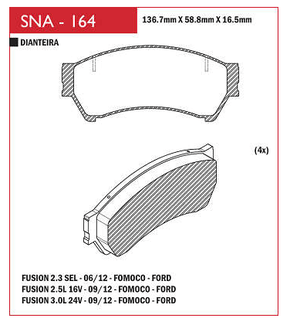 PASTILHA DE FREIO DIANTEIRO SPEED BRAKE - SNA-162 SISTEMA TEVES