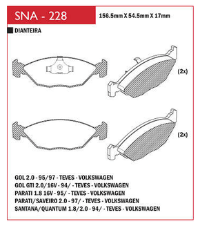 PASTILHA DE FREIO DIANTEIRO SPEED BRAKE - SNA-227 - QUANTUM