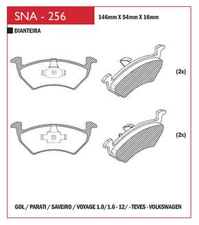 PASTILHA DE FREIO DIANTEIRO SPEED BRAKE - SNA-255 - 100   F