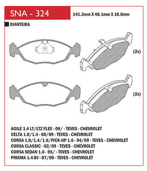 PASTILHA DE FREIO DIANTEIRO SPEED BRAKE - SNA-323 -