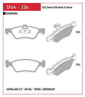 PASTILHA DE FREIO DIANTEIRO SPEED BRAKE - SNA-332 -