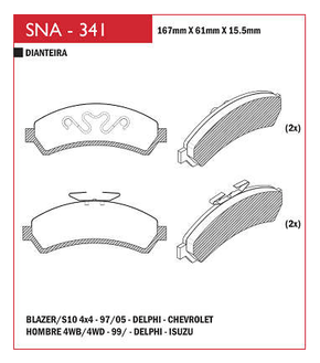 PASTILHA DE FREIO DIANTEIRO SPEED BRAKE - SNA-336 - FORA DA FROTA NACIONAL