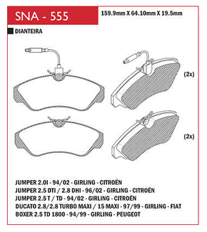 PASTILHA DE FREIO DIANTEIRO SPEED BRAKE - SNA-553 -