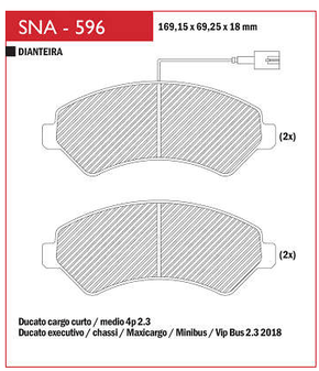 PASTILHA DE FREIO DIANTEIRO SPEED BRAKE - SNA-592 - BRAVO