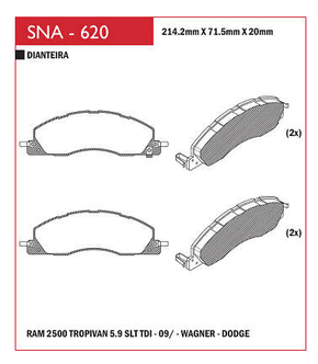 PASTILHA DE FREIO DIANTEIRO SPEED BRAKE - SNA-610