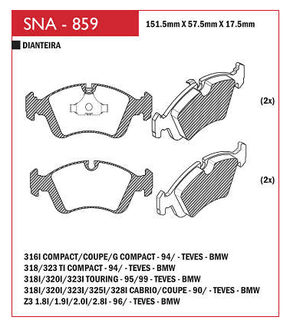 PASTILHA DE FREIO DIANTEIRO SPEED BRAKE - SNA-852 -   8