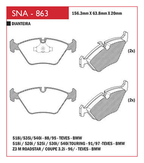 PASTILHA DE FREIO DIANTEIRO SPEED BRAKE - SNA-861