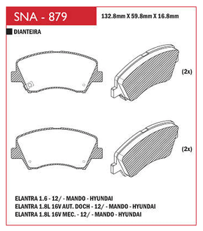 PASTILHA DE FREIO DIANTEIRO SPEED BRAKE - SNA-879
