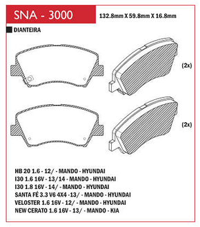 Jogo De Pastilhas De Freio Speed Brake Sna-360 - Dianteira - Disk