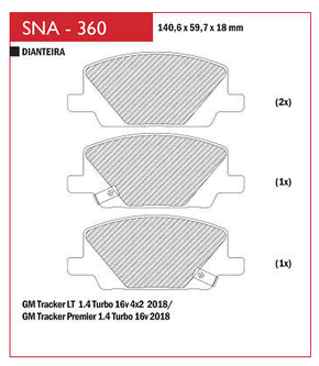 PASTILHA DE FREIO DIANTEIRO SPEED BRAKE - SNA-358 -