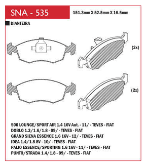 Jogo De Pastilhas De Freio Speed Brake Sna-360 - Dianteira - Disk