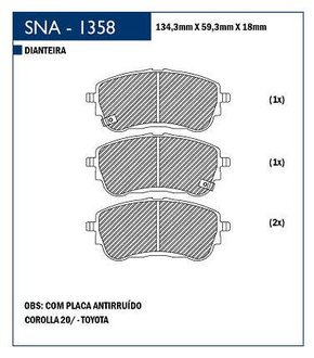 PASTILHA DE FREIO DIANTEIRO WILLTEC - PW1041