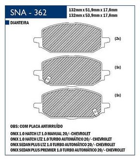 PASTILHA DE FREIO SPEED BRAKE - SNA-3006 -  S