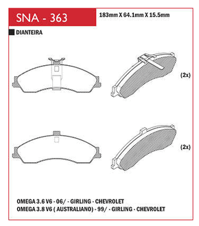PASTILHA DE FREIO SPEED BRAKE - SNA-362 -