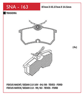 PASTILHA DE FREIO TRASEIRO SPEED BRAKE - SNA-1511 - ARRIZO 5 CIELO  2 X60
