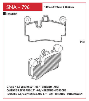 PASTILHA DE FREIO TRASEIRO WILLTEC - PW560 - ROVER III